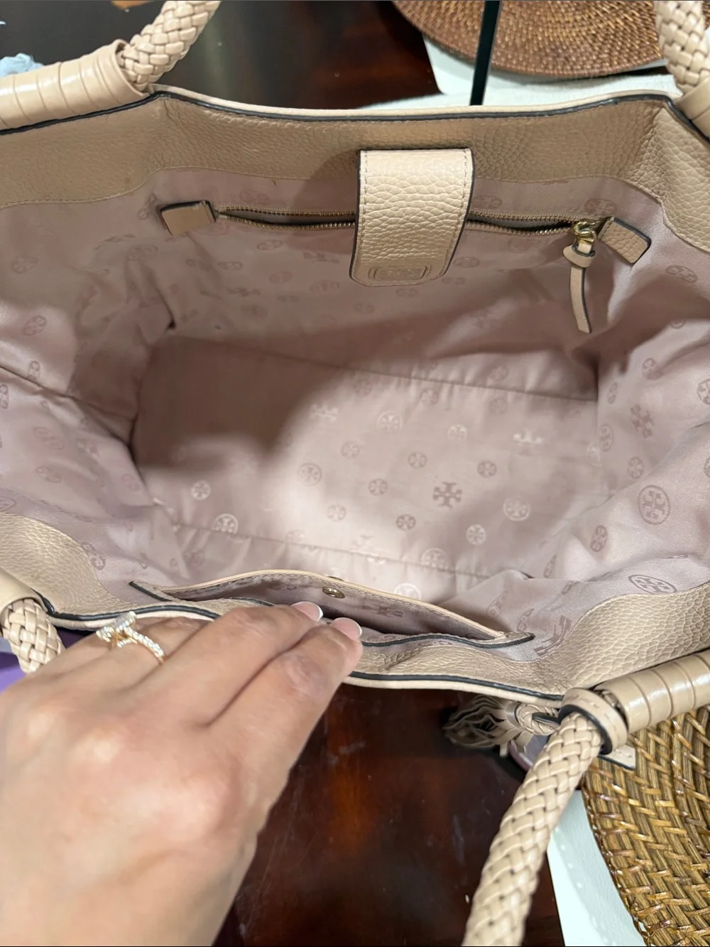 Tory Burch Large Taylor Pebbled Leather Tote Shoulder Bag